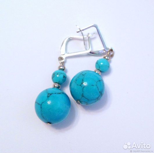 Серьги из бирюзы
