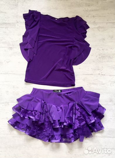 Комплект для танцев 9-10 лет фиолетовый