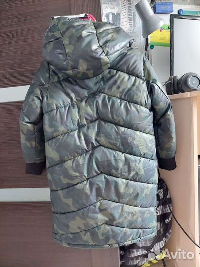 Куртка для девочки 116 штаны, варежки в подарок