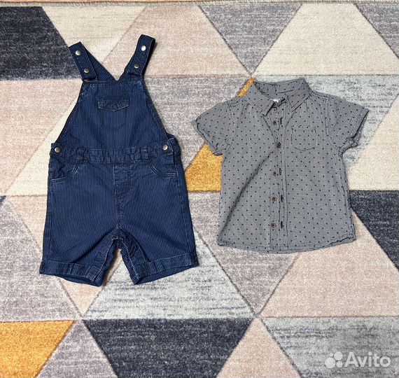 Костюм (полукомбинезон+рубашка) 80 размер