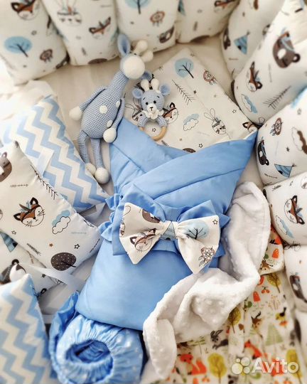 Бортики, кокон-гнёздышко, одеяло, конверт