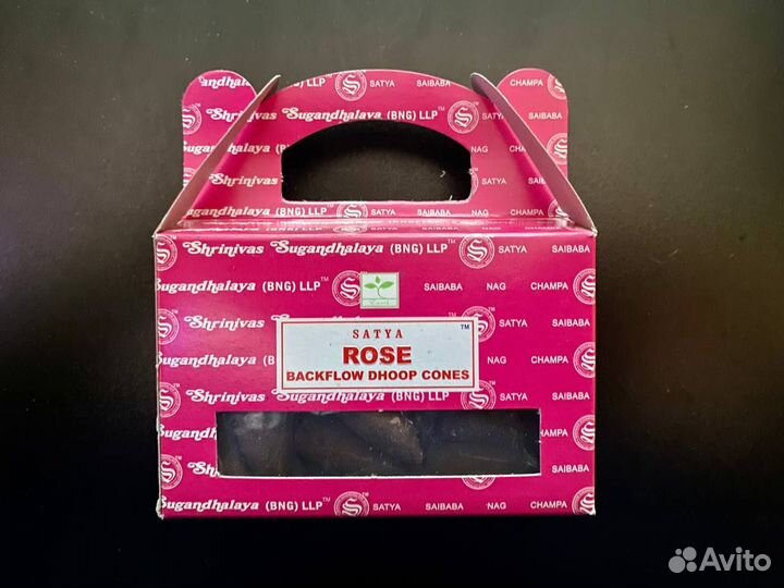 Satya Rose BackFlow Dhoop Cones 24 шт