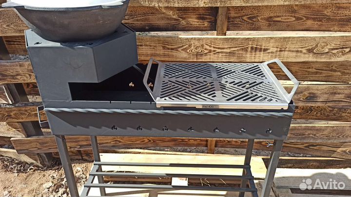 Мангал с печью под казан