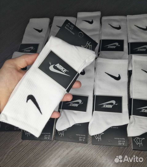 Носки nike высокие белые