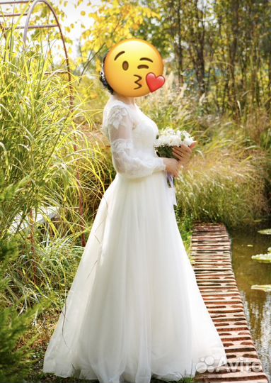 Свадебное платье 44 46 бу