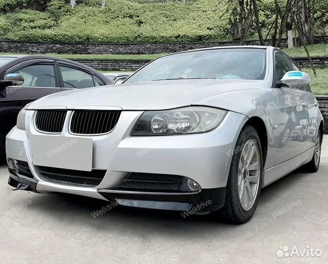 Клыки BMW 3 E90 E91 дорестайлинг черный глянец