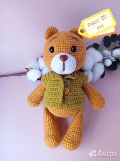 Мягкая игрушка вязаный мишка