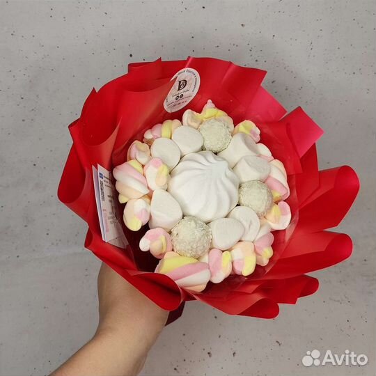 Съедобные букеты - букет из зефира - сладки