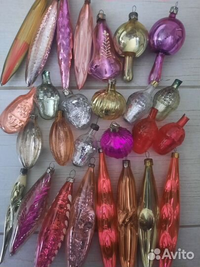 Елочные игрушки СССР полупрозрачные
