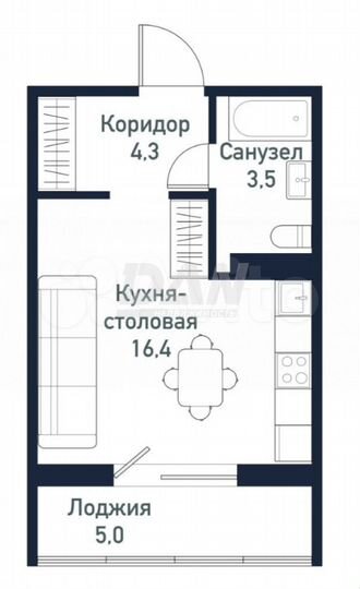 Квартира-студия, 24,2 м², 8/11 эт.