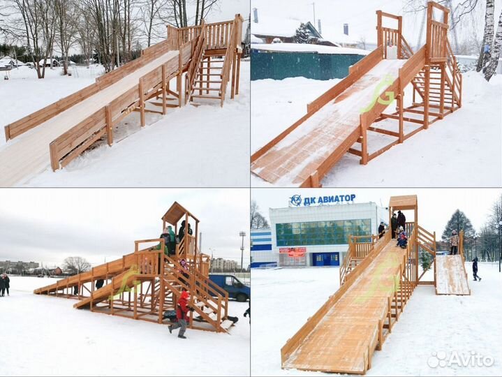 Зимние деревянные горки