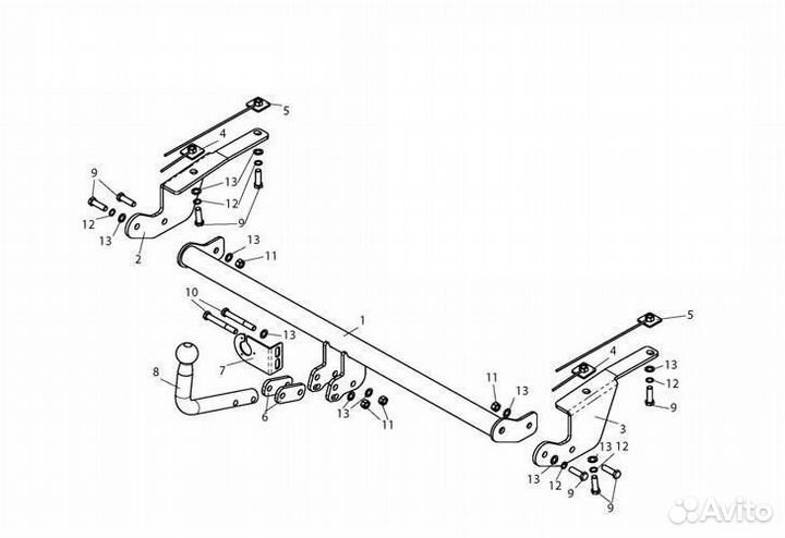 Фаркоп на Suzuki SX4 хэтчбек, с 2006 г.в. Новый