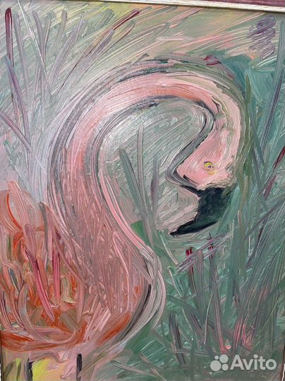 Картина 40 на 50 фламинго масло+постер фламинго