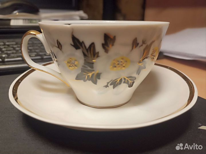 Кофейная пара Костяной фарфор. Рижский Ф. З. СССР