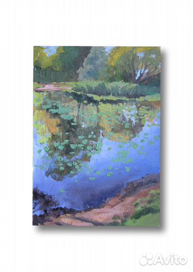 Картина маслом пейзаж озеро