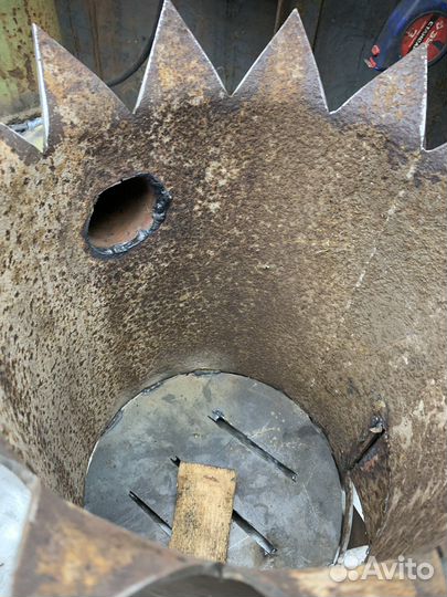 Печь для казана с трубой