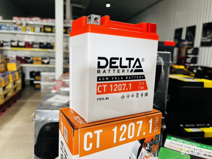 Мото Аккумулятор Delta CT1207.1 пусковой 100А