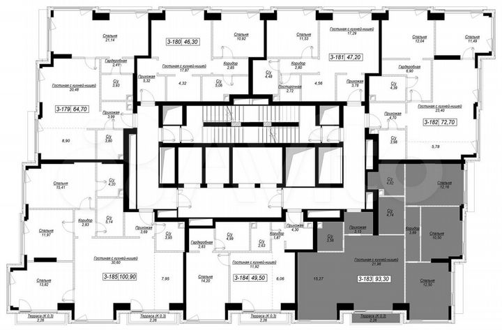 3-к. квартира, 93,3 м², 25/41 эт.