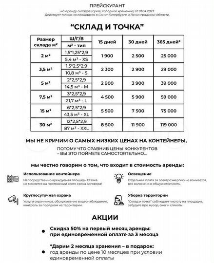 Аренда склада в черте города, 15 м²