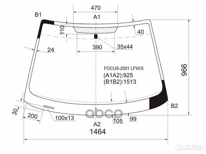 Стекло лобовое ford focus (I) 3/4/5D 98-05 focu