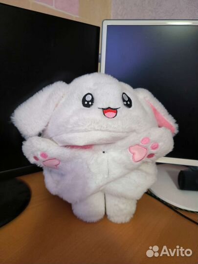 Светящаяся шапка зайчик с ушками и светошоу