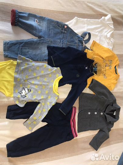 Джинсовый комбинезон и другие вещи на 1-1,5-2 года