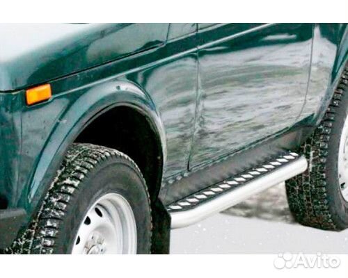 Пороги с алюминиевым листом нива 21214