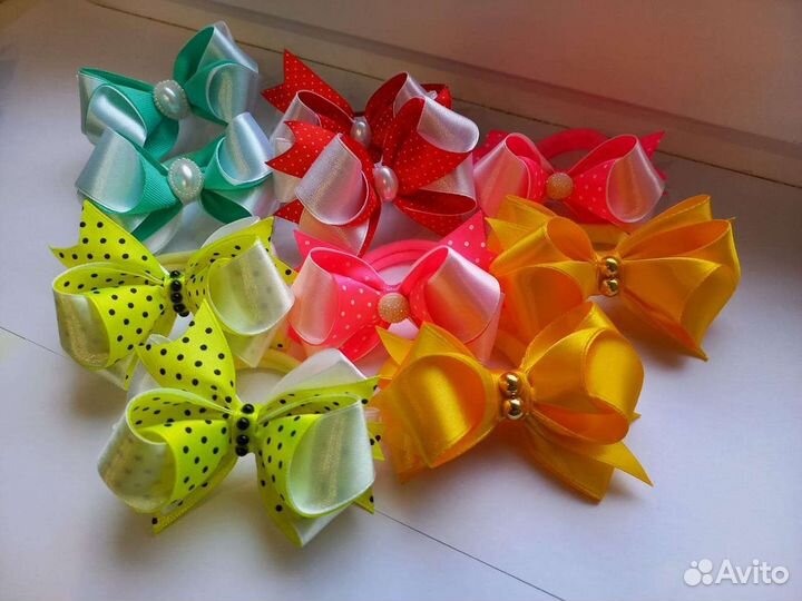 Бантики для волос ручная работа