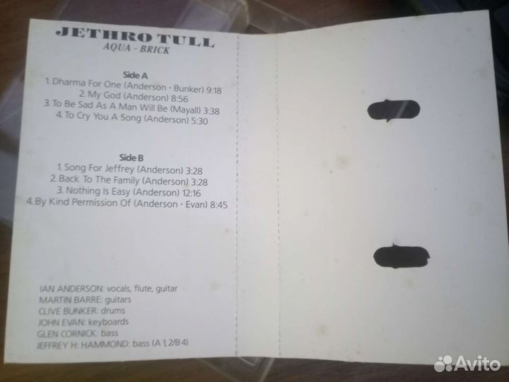 Альбом группы Jethro Tull - aqua brick. Кассета