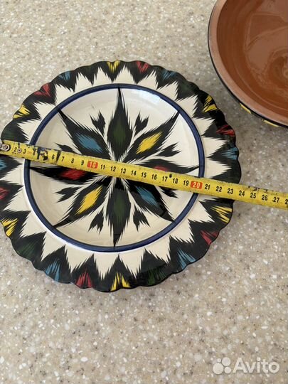 Блинница Риштанская Керамика Атлас, 24 см