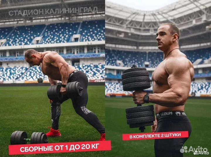 Гантели 2х20 кг + штанга в набре