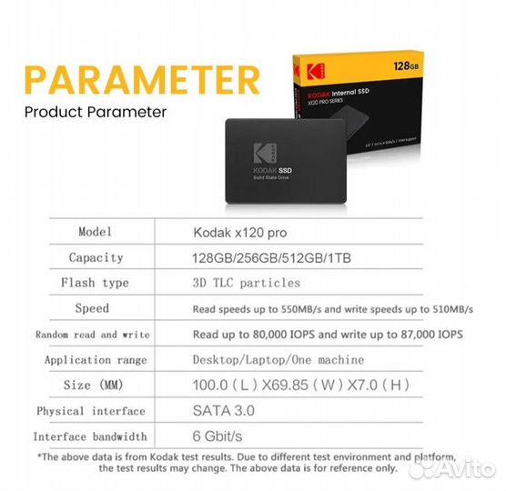 Жесткий диск 1 тб SSD Kodak x120 Pro