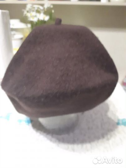 Берет коричневый шерстяной