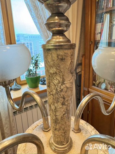 Антикварная люстра СССР Сталинский ампир мрамор