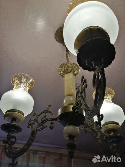 Комплект люстра и 1 бра винтаж