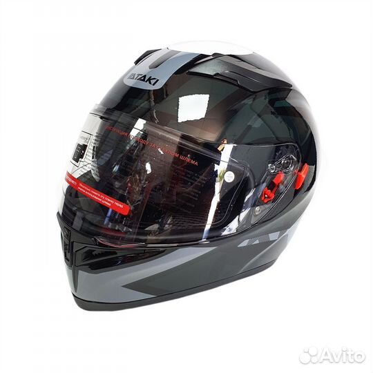 Шлем Ataki JK316 Route черный/серый глянцевый
