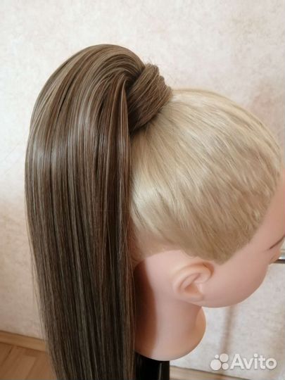 Хвост на резинке, хвост из волос,волосы на резинке