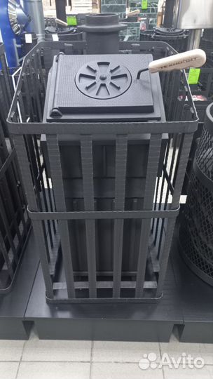 Чугунная печь для бани Гроза Ураган 24(М)