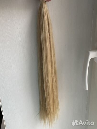 Волосы натуральные блонд бу 40 см