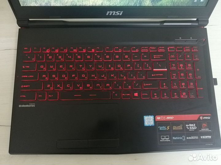 Поутбук MSI Intel core i7 восьмого поколения