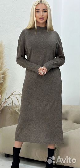 Платье теплое длинное