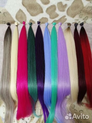 Биопротеиновые, цветные. Волосы для наращивания