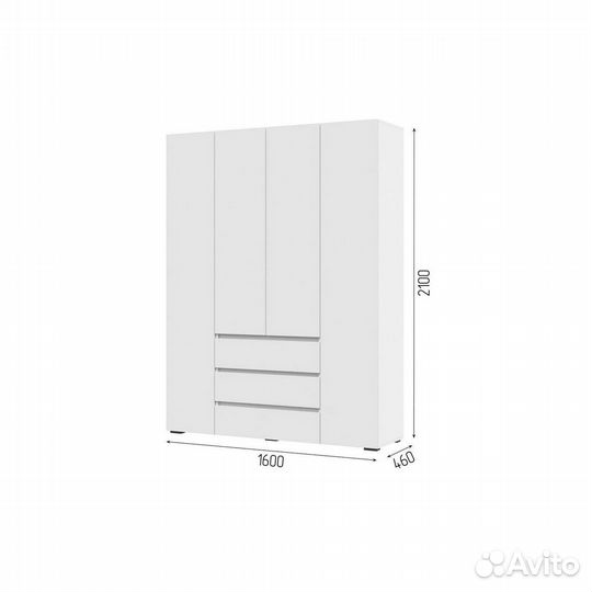 Шкаф 4-х створчатый 