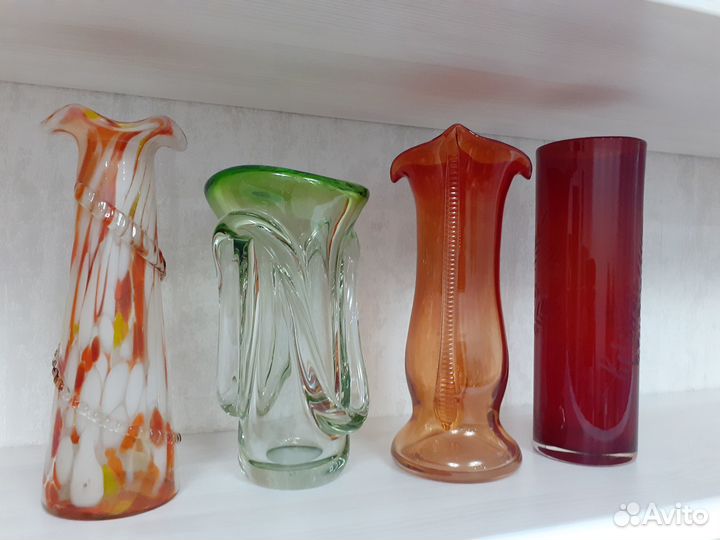 Вазы для цветов цветное стекло