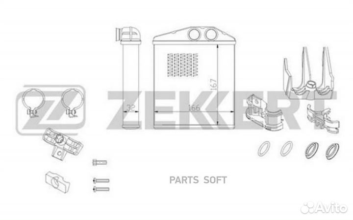 Zekkert MK-5096 Радиатор отоп. Opel Combo 01- Cors