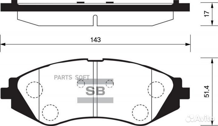 Sangsin brake SP1159 Колодки тормозные дисковые пе