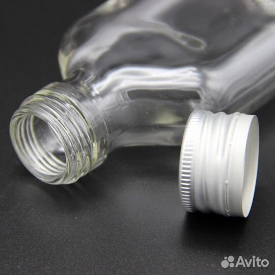 Бутылка стеклянная 0,1 л. (Винтовая, Бомба фляжка)