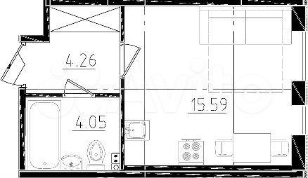 Квартира-студия, 24 м², 1/11 эт.