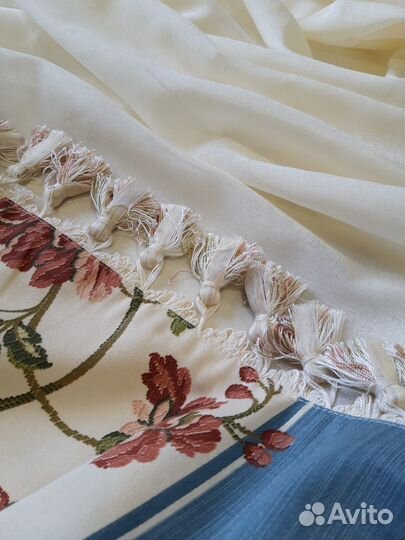 Тюль готовый с отделкой другой тканью