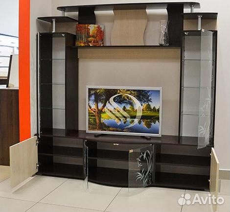 Гостиная стенка со стеклом Виста 18